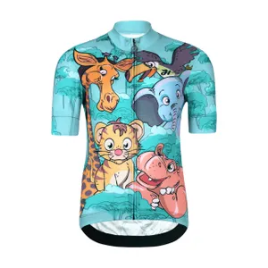 HOLOKOLO Cyklistický dres s krátkym rukávom - SAFARI - tyrkysová/viacfarebná HOLOKOLO Cyklistický dres s krátkym rukávom - SAFARI - tyrkysová/viacfarebná