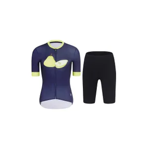 RIVANELLE Cyklistický krátky dres a krátke nohavice - FRUIT LADY - čierna/modrá RIVANELLE Cyklistický krátky dres a krátke nohavice - FRUIT LADY - čierna/modrá