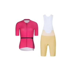 RIVANELLE Cyklistický krátky dres a krátke nohavice - LOVELY - béžová/ružová RIVANELLE Cyklistický krátky dres a krátke nohavice - LOVELY - béžová/ružová