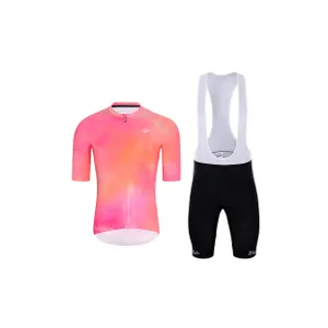 HOLOKOLO Cyklistický krátky dres a krátke nohavice - COSMA - čierna/oranžová/ružová HOLOKOLO Cyklistický krátky dres a krátke nohavice - COSMA - čierna/oranžová/ružová
