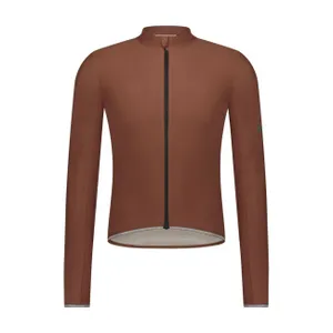 SHIMANO Cyklistický dres s dlhým rukávom letný - EVOLVE MERINO LONG - hnedá SHIMANO Cyklistický dres s dlhým rukávom letný - EVOLVE MERINO LONG - hnedá