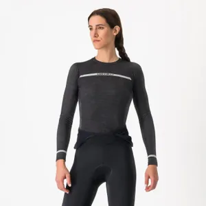 CASTELLI Cyklistické tričko s dlhým rukávom - MERINO SEAMLESS W - čierna CASTELLI Cyklistické tričko s dlhým rukávom - MERINO SEAMLESS W - čierna