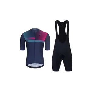 HOLOKOLO Cyklistický krátky dres a krátke nohavice - SPECTRO - čierna/modrá HOLOKOLO Cyklistický krátky dres a krátke nohavice - SPECTRO - čierna/modrá