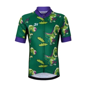 HOLOKOLO Cyklistický dres s krátkym rukávom - DINOSAURS KIDS - zelená HOLOKOLO Cyklistický dres s krátkym rukávom - DINOSAURS KIDS - zelená