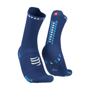 COMPRESSPORT Cyklistické ponožky klasické - PRO RACING V4.0 RUN HIGH - modrá COMPRESSPORT Cyklistické ponožky klasické - PRO RACING V4.0 RUN HIGH - modrá