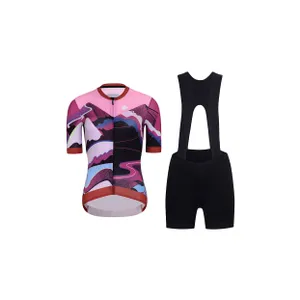 RIVANELLE Cyklistický krátky dres a krátke nohavice - SUNSET ELITE LADY LI - čierna/viacfarebná/ružová RIVANELLE Cyklistický krátky dres a krátke nohavice - SUNSET ELITE LADY LI - čierna/viacfarebná/ružová