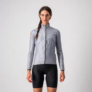 CASTELLI Cyklistická vetruodolná bunda - ARIA SHELL W - strieborná CASTELLI Cyklistická vetruodolná bunda - ARIA SHELL W - strieborná