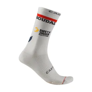 CASTELLI Cyklistické ponožky klasické - ROSSO CORSA PRO 18 SOUDAL QUICK-STEP 2026 - biela CASTELLI Cyklistické ponožky klasické - ROSSO CORSA PRO 18 SOUDAL QUICK-STEP 2026 - biela