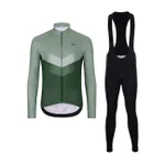 HOLOKOLO Cyklistický dlhý dres a nohavice - ARROW WINTER - čierna/zelená HOLOKOLO Cyklistický dlhý dres a nohavice - ARROW WINTER - čierna/zelená