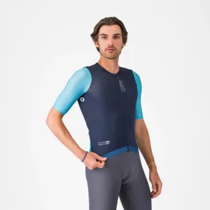 CASTELLI Cyklistický dres s krátkym rukávom - CORRETTO - modrá/tyrkysová CASTELLI Cyklistický dres s krátkym rukávom - CORRETTO - modrá/tyrkysová