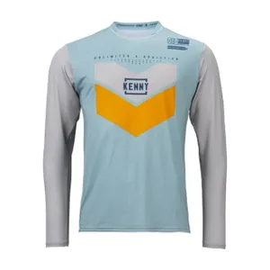 KENNY Cyklistický dres s dlhým rukávom letný - PROLIGHT - šedá/svetlo modrá KENNY Cyklistický dres s dlhým rukávom letný - PROLIGHT - šedá/svetlo modrá