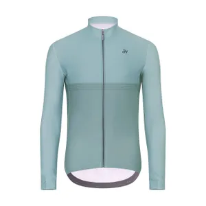 HOLOKOLO Cyklistický dres s dlhým rukávom zimný - STRIPES WINTER - svetlo zelená HOLOKOLO Cyklistický dres s dlhým rukávom zimný - STRIPES WINTER - svetlo zelená