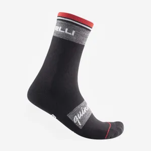 CASTELLI Cyklistické ponožky klasické - QUINDICI SOFT MERINO - čierna CASTELLI Cyklistické ponožky klasické - QUINDICI SOFT MERINO - čierna