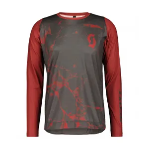 SCOTT Cyklistický dres s dlhým rukávom letný - TRAIL VERTIC LS - šedá/červená SCOTT Cyklistický dres s dlhým rukávom letný - TRAIL VERTIC LS - šedá/červená
