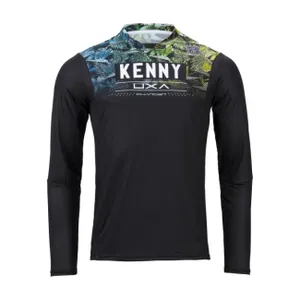KENNY Cyklistický dres s dlhým rukávom letný - CHARGER - modrá/zelená/čierna KENNY Cyklistický dres s dlhým rukávom letný - CHARGER - modrá/zelená/čierna