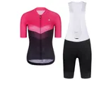 RIVANELLE Cyklistický krátky dres a krátke nohavice - ARROW II - ružová/čierna RIVANELLE Cyklistický krátky dres a krátke nohavice - ARROW II - ružová/čierna